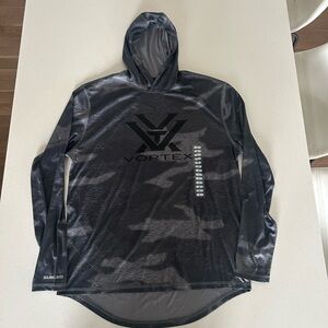 Vortex Black Long Sleeve Hooded Shirt. Men’s large. NWT